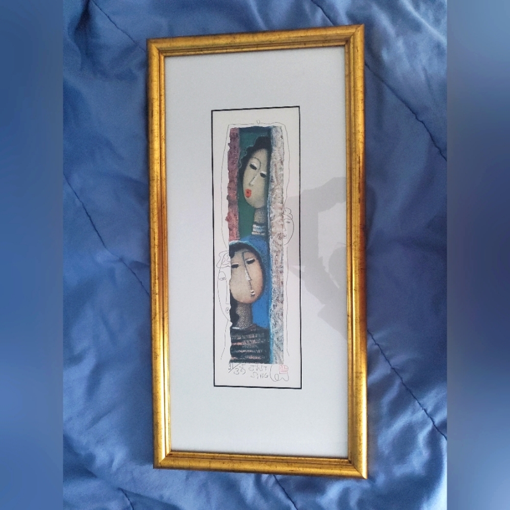 : Long Looi Lee Limited Edition 31/325 hand embellished lithograph just sing